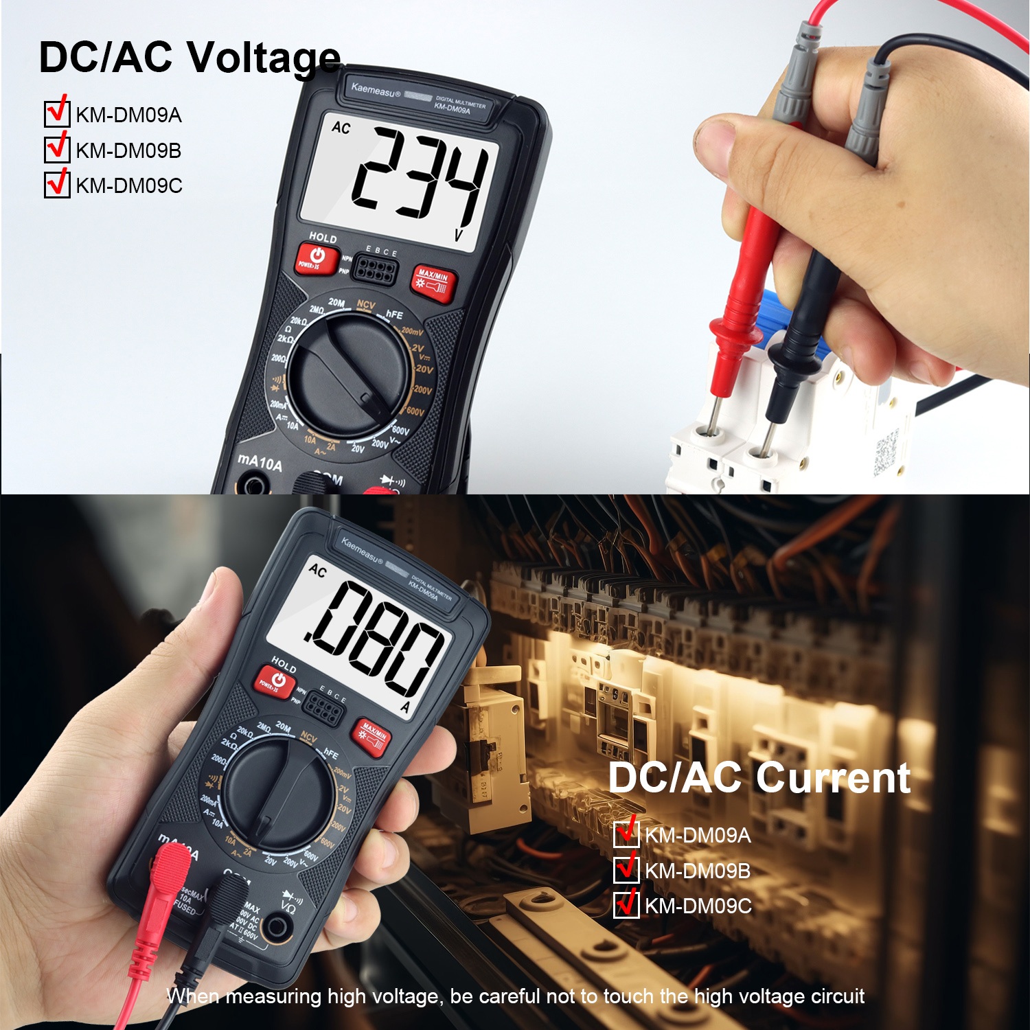 Multifunctional Digital Mini Multimeter for Measuring Resistance and Continuity 200mV-1000V 40-40mF