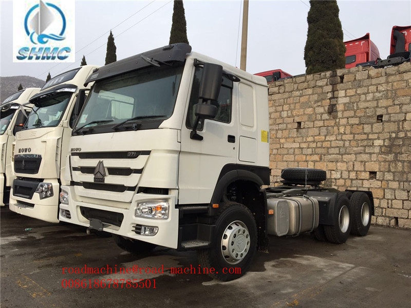 White Color Prime Mover Truck / 371hp Hw76 Cabin 6x4 Tractor Truck Sinotruk Howo7