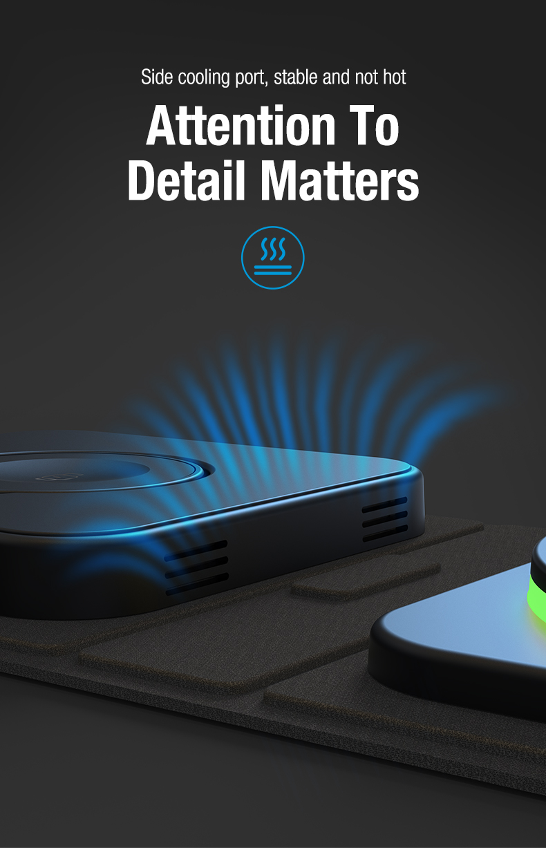 Fast Magnetic Wireless Charger Private Mold QC3.0 Input Power for Android iPhone