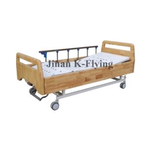 China Solid Wood Manual Nursing Bed , 2 Functions ICU Patient Bed on sale