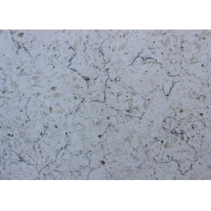 Beautiful Vein White Artificial Quartz Countertop Slab for Hospitality Rennovation