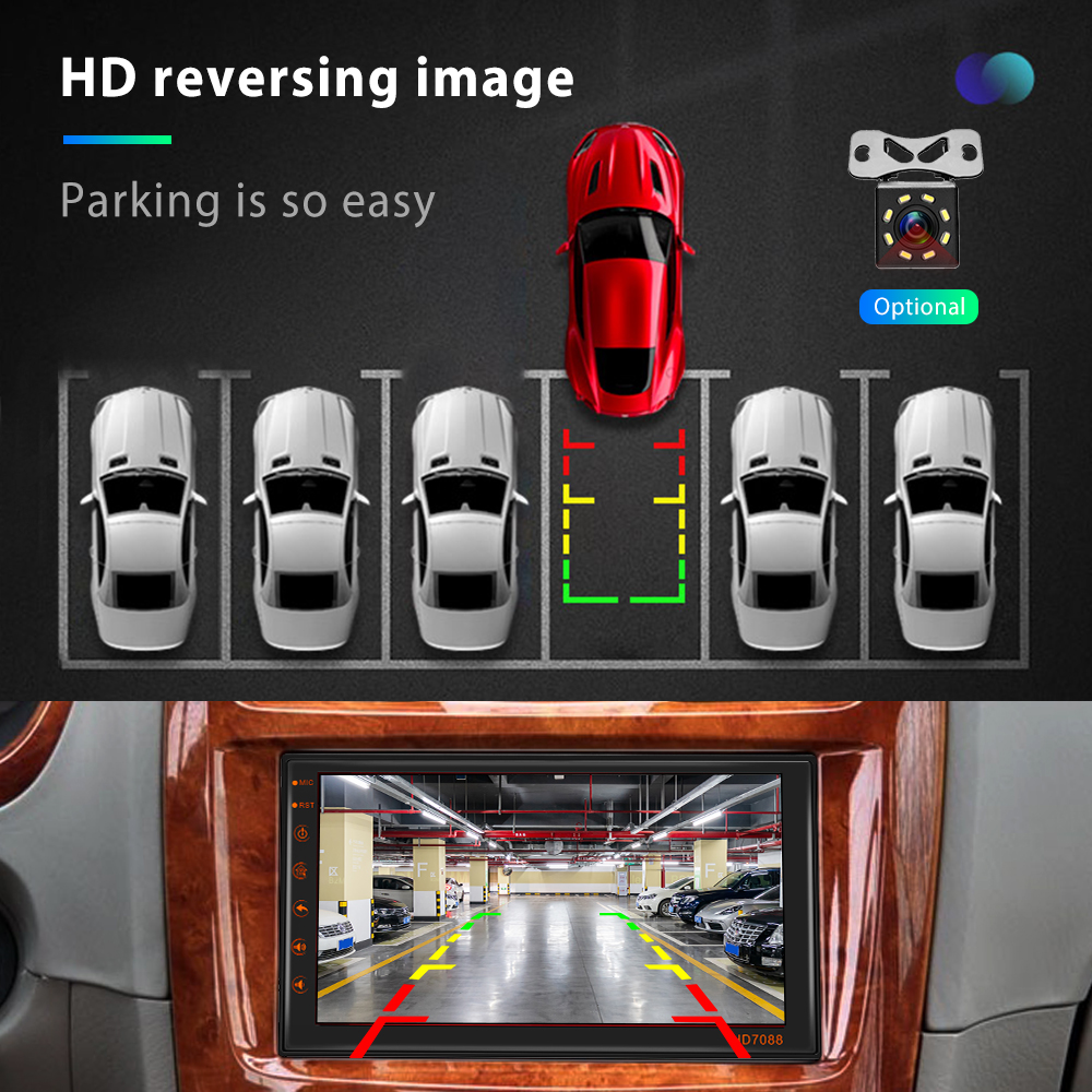 1G 16G Memory Car MP5 Player with Rear View Camera Support and Steering Wheel Control