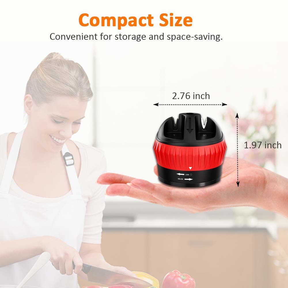 Mini Two Stage Kitchen Knife Sharpener With Suction Pad