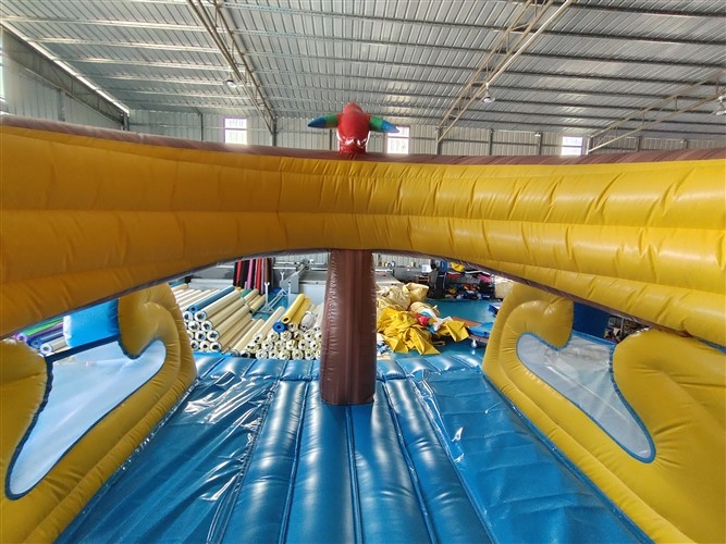 Large Inflatable Pirate Ship Water Slide For Kids Inflatable Slide Bouncy Castle Commercial
