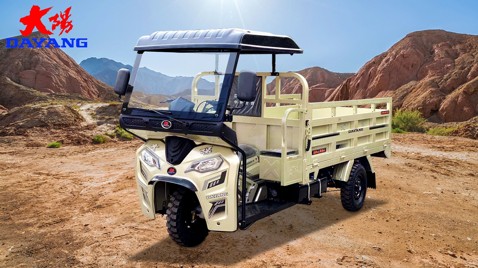 200cc Dayang Gasoline Cargo Tricycle with Three Wheels and Front Drum Rear Drum Brakes