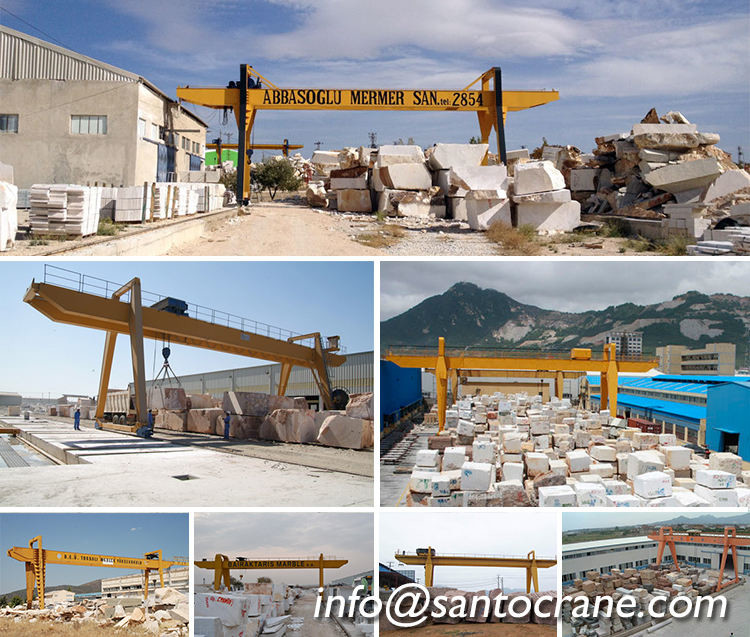 Heavy Duty Double Girder Gantry Crane Polyurethane Buffer 0-30 M/Min Trolley Speed