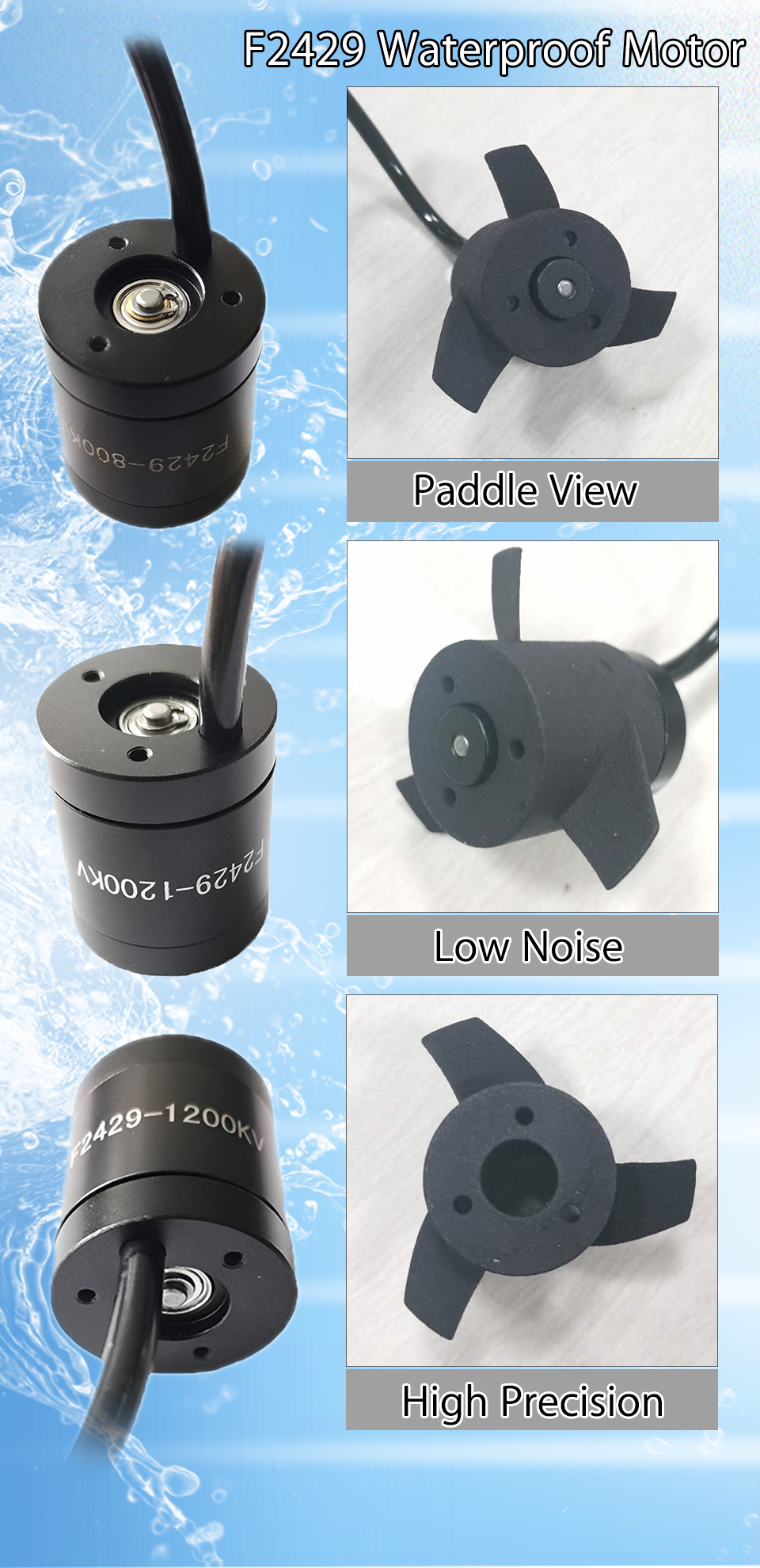 Faradyi Waterproof Motor 800 1200KV Anti-rust Function 9000rpm With High Speed DC Motor For Toy Model
