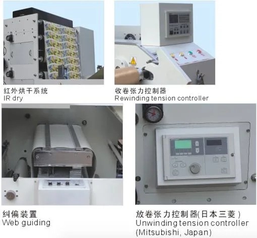 High Speed Label Flexo Printing Machine with Die Cutting System,220V/380V/Customize Voltage,30kw Gross power