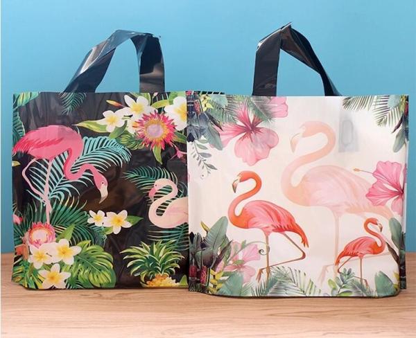 Manufacturer Custom Logo Printing soft loop handle plastic bag,promotional 100%