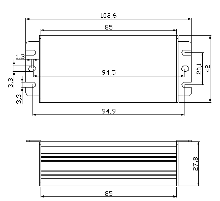 700ma 20W Flood Light Led Driver , Es Led Driver 85*42*28 Mm Long Life Span