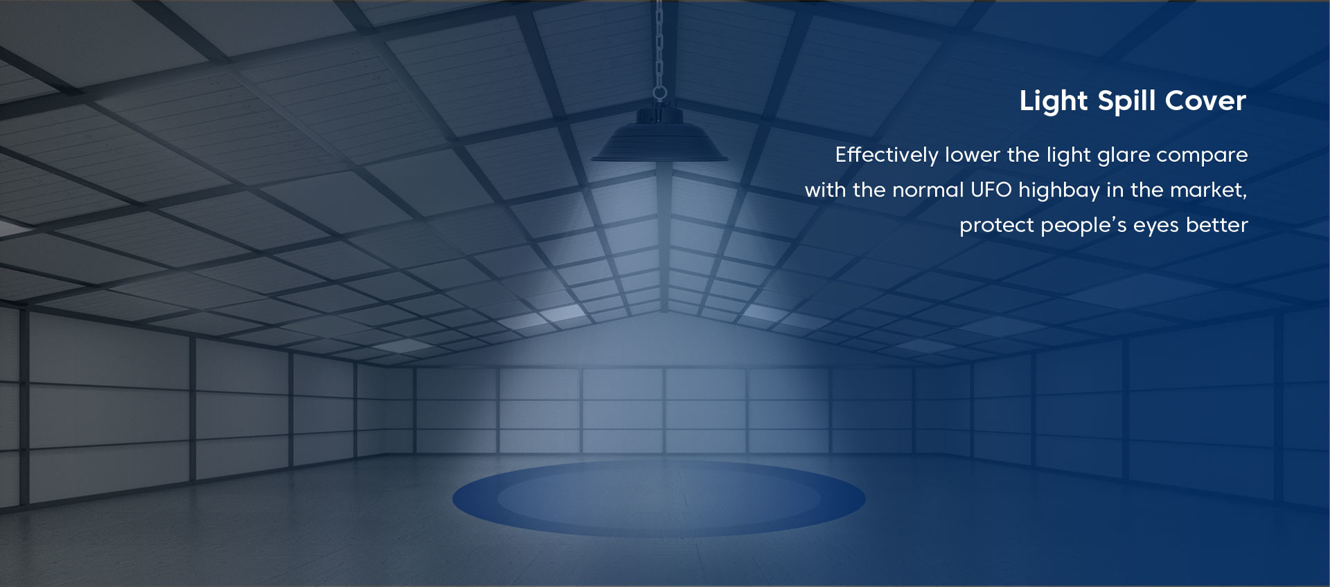 Luminaire 150W LED UFO High Bay Light Smooth Lamp Backside 5 Yrs Warranty