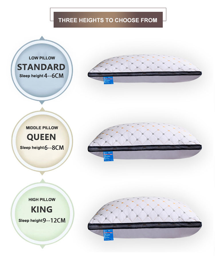 1.5-2 Kg Hilton Pillow Double Line Custom and Soft Hotel Bed Pillows for Hot Discounts