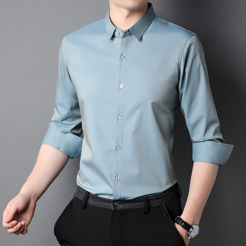 Formal Men's Plus Size Shirt with Viscose Lining and Long Sleeves in Polyester Cotton