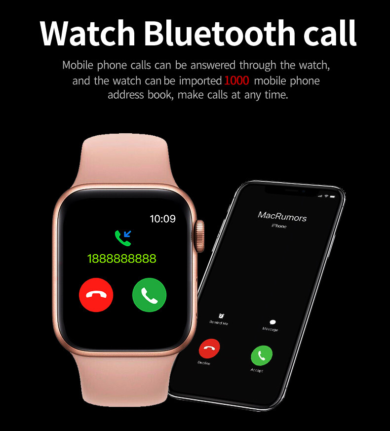 U98 Plus BT 5.0 Iwo5 Body Temperature Smartwatch Bluetooth Call