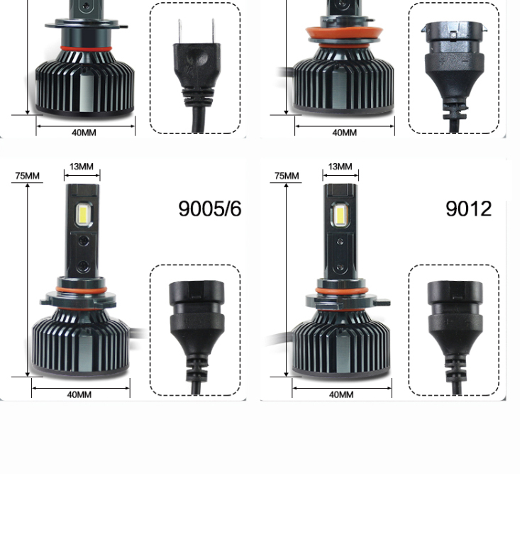 F5 Faro Focos H7 White Headlight Bulbs H4 Lamp 110W High Power Led Head