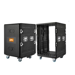 China Guider Polyethylene 20 Depth 16U Flight Rack Case With Wheels on sale