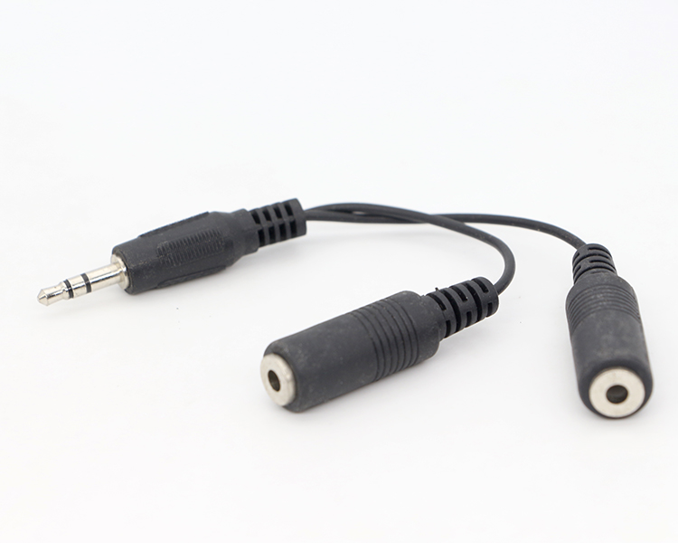 CUSTOM 3.5mm Jack 1 male to 2 Female Y Splitter Headphone Jack Mic PC Audio TRS Splitter Cable