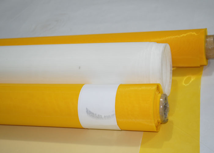 Customized Screen Printing Fabric Mesh 74 Inch For Electronics , White / Yellow Color
