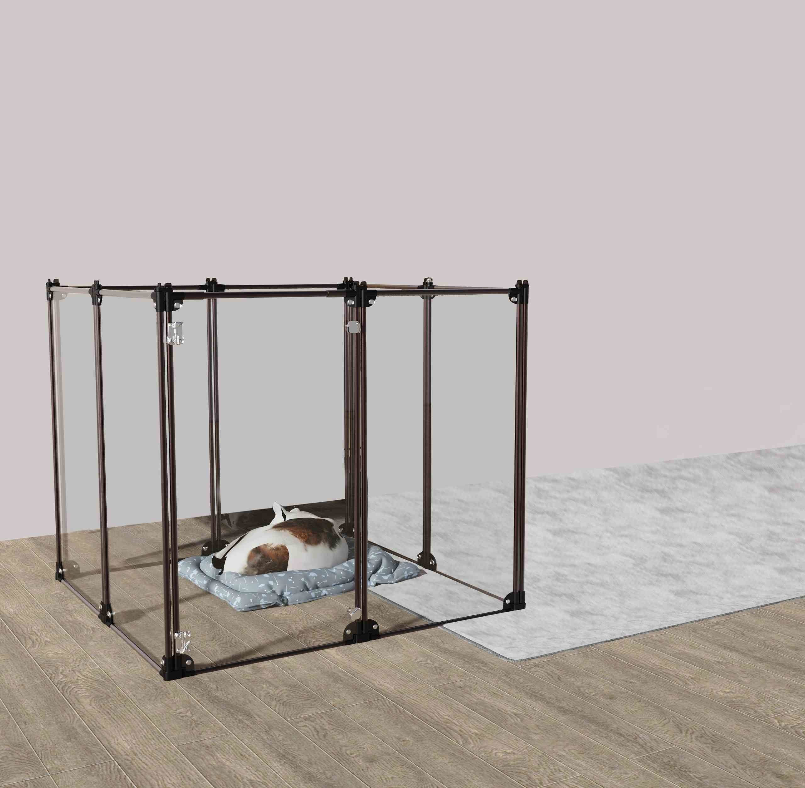 Rectangular Design Portable Pet Fences Clear Dog And Cat Playpens