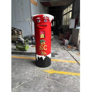 Stainless steel inner liner of the Christmas postboxFRP (Fiberglass Reinforced Plastic) with golden patternsFestival celebration decorationStore visual merchandising ambiance