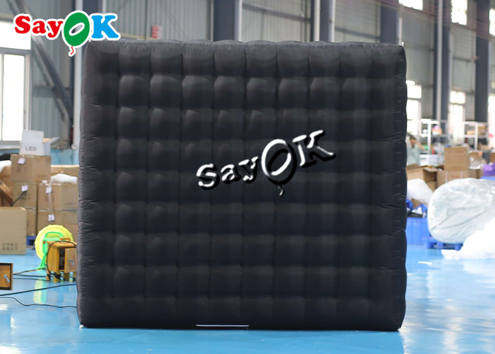Event Booth Displays Single Door Portable Inflatable Cube Photo Booth Air Tent With LED Lights