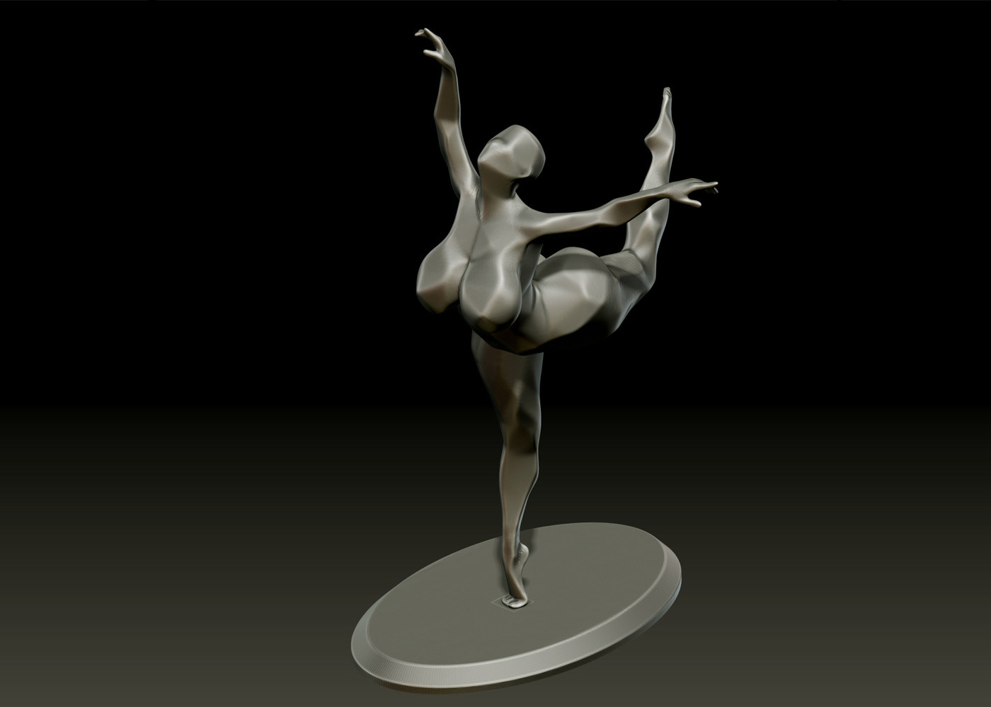 Contemporary Decoration Art Bronze Graceful Ballerina Sculpture