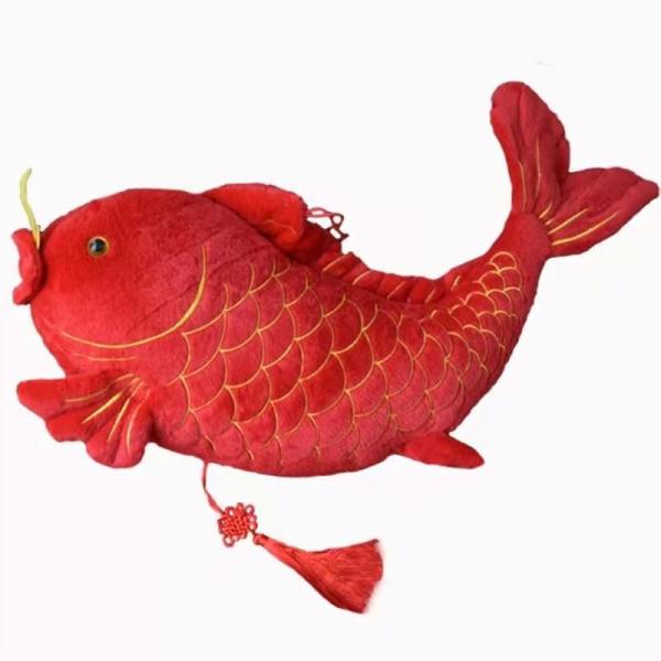Quality Spring Festival Red Carp Plush Mascot Doll Home Decoration Pendant for sale