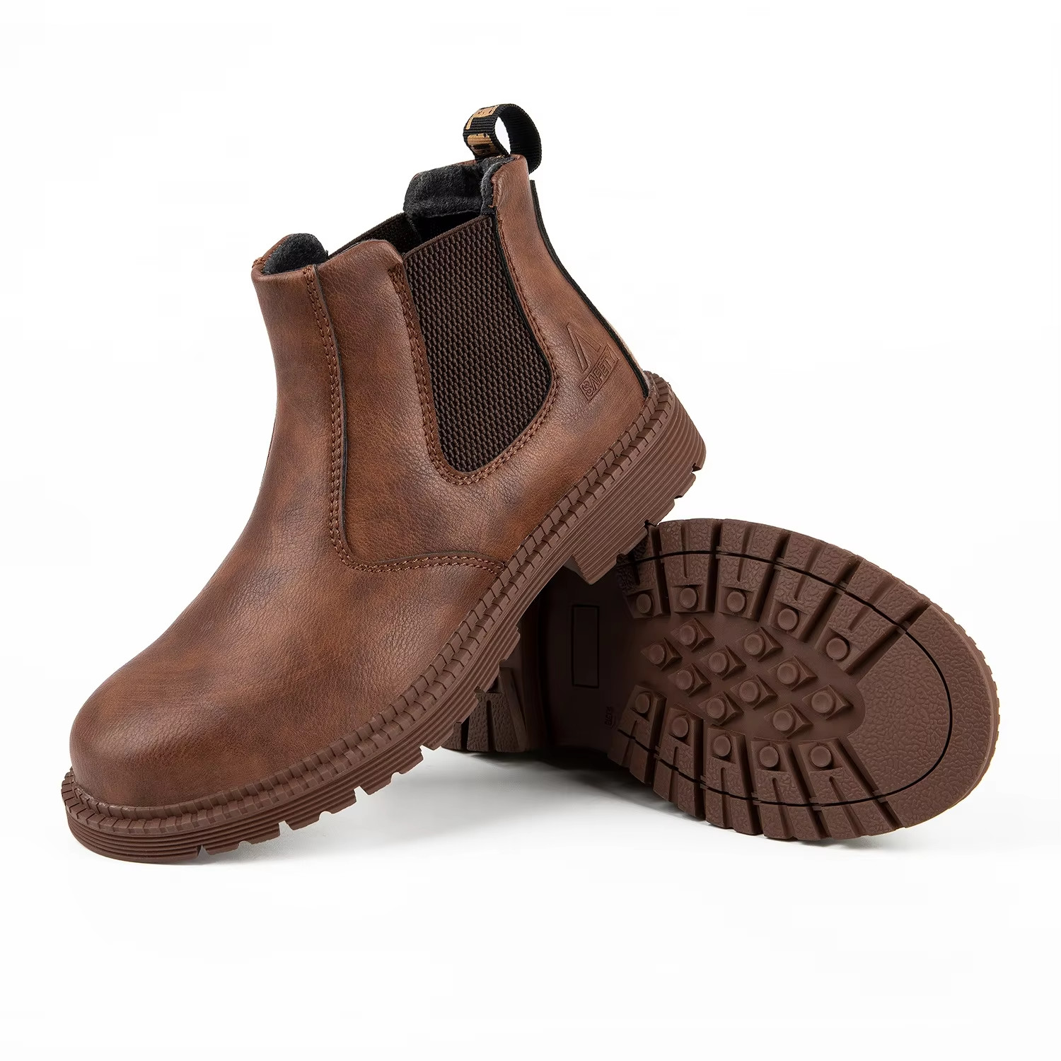 Waterproof Woodland Chelsea Fashionable Rubber Leather Shoes Men Steel Toe