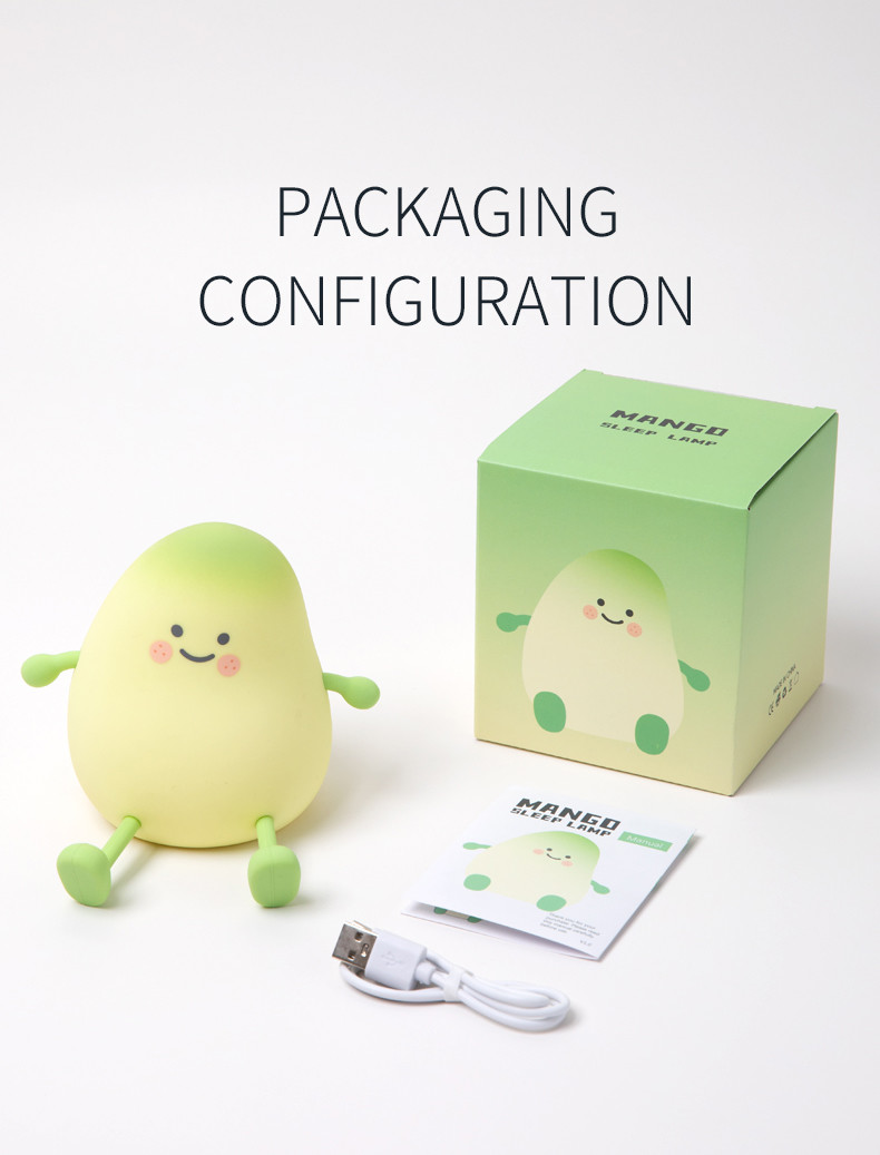 New Small Green Mango Night Light Mango Timing With Sleeping Silicone Light Creative Gift Atmosphere Pat LED Light