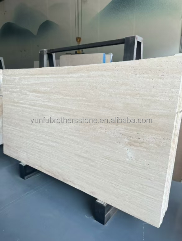 Marble Travertine Stone Big Slab Polished for Modern Hotel Villa Interior Design