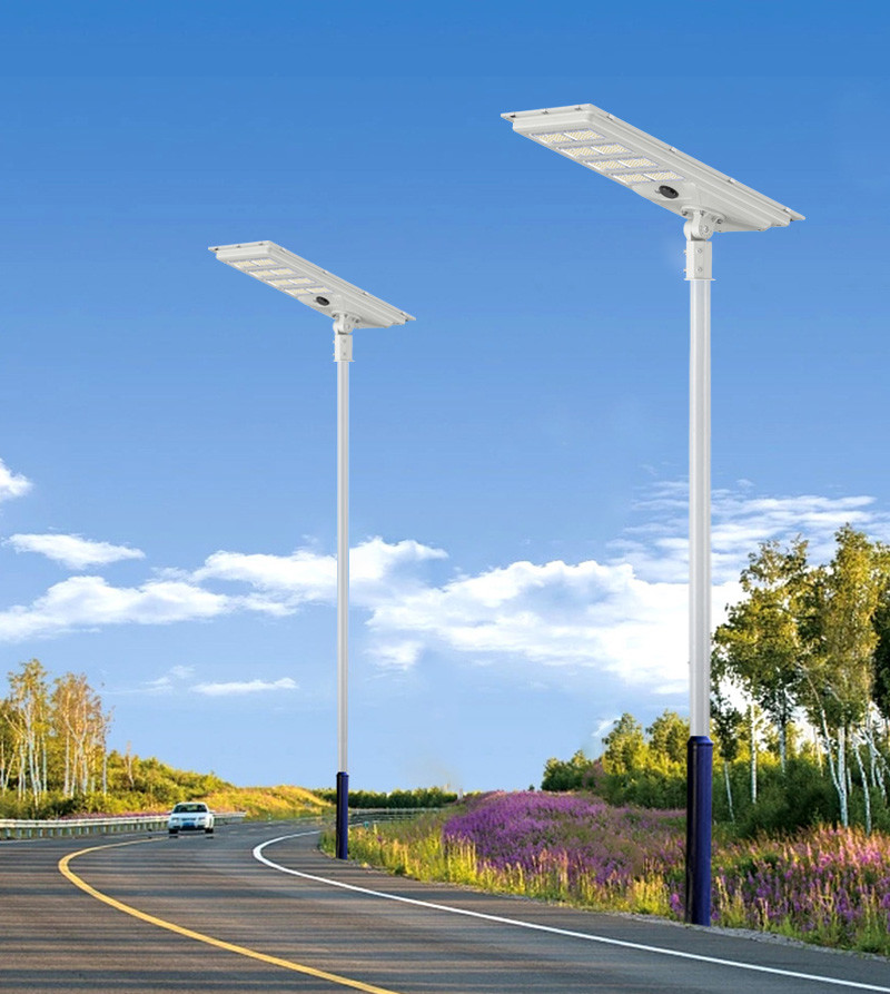 Outdoor 60w 180lm/W Ip65 Integrated All in One LED Solar Street Light with Solar Panel 5V/70W Monocrystalline silicon