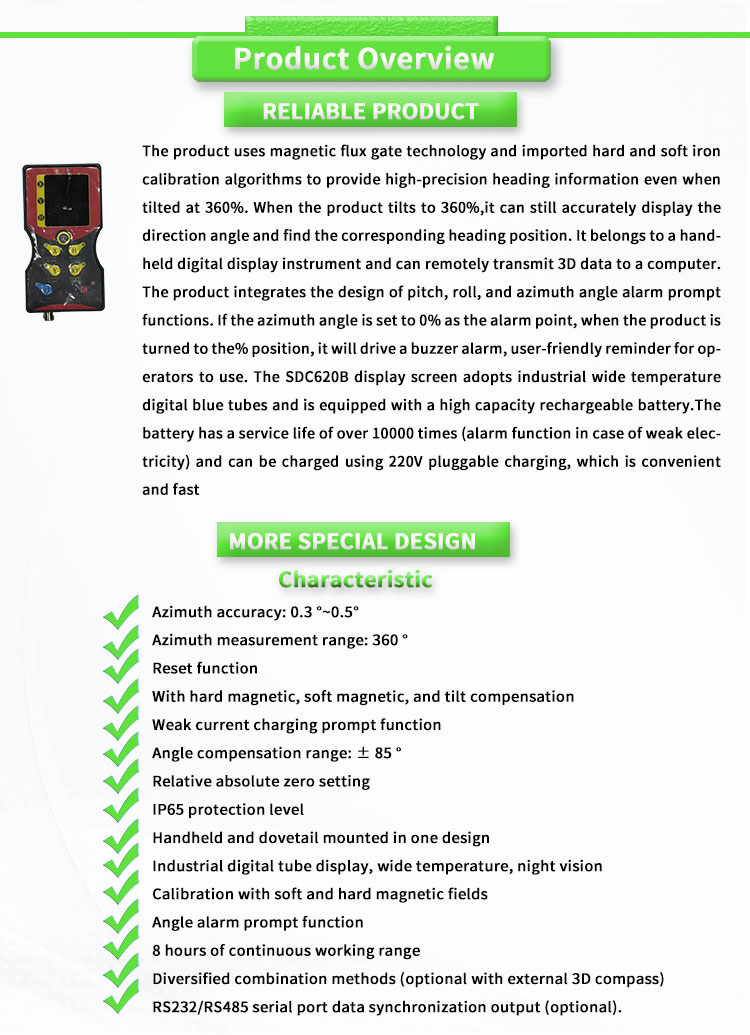UNIVO UBSDC-232Y High-Precision Digital Display Three-Dimensional Compass North Finder Ideal