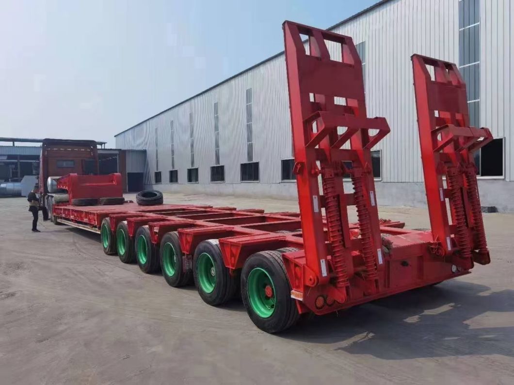 3 Axle 40-80 Tons Lowbed Semi Trailer for Sale to Africa