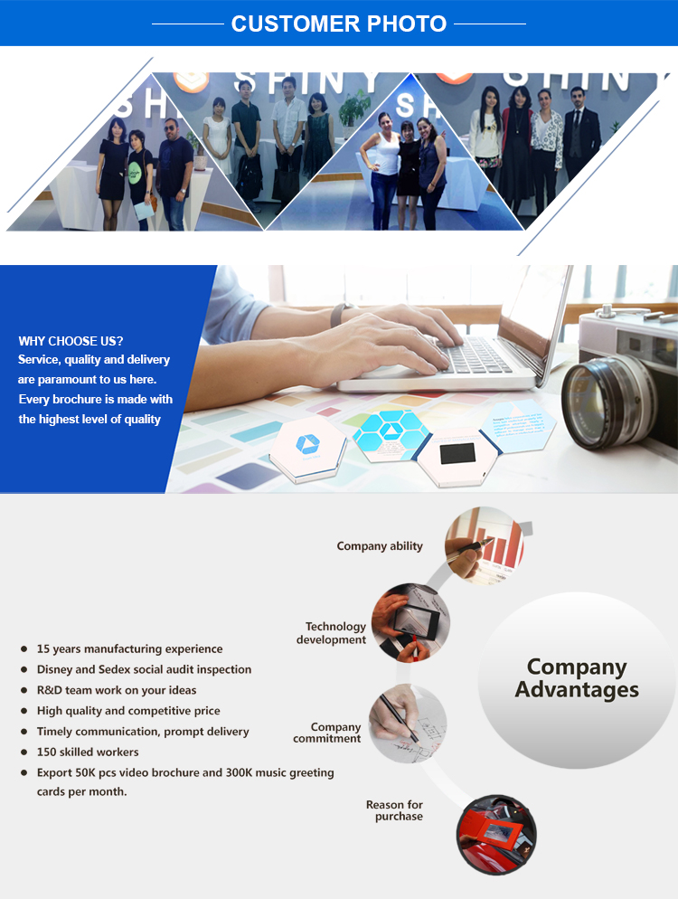 Custom Logo 5 Inch LCD Video Brochure Card 800*480P With Eva