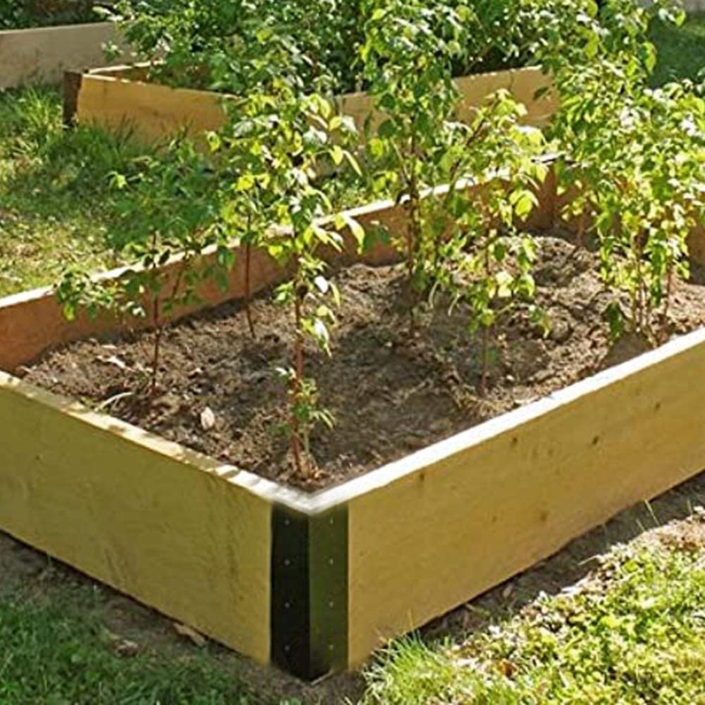 Reinforcing Garden Bed Corner Bracket with L Shape Carbon Steel Bar Hardware Included