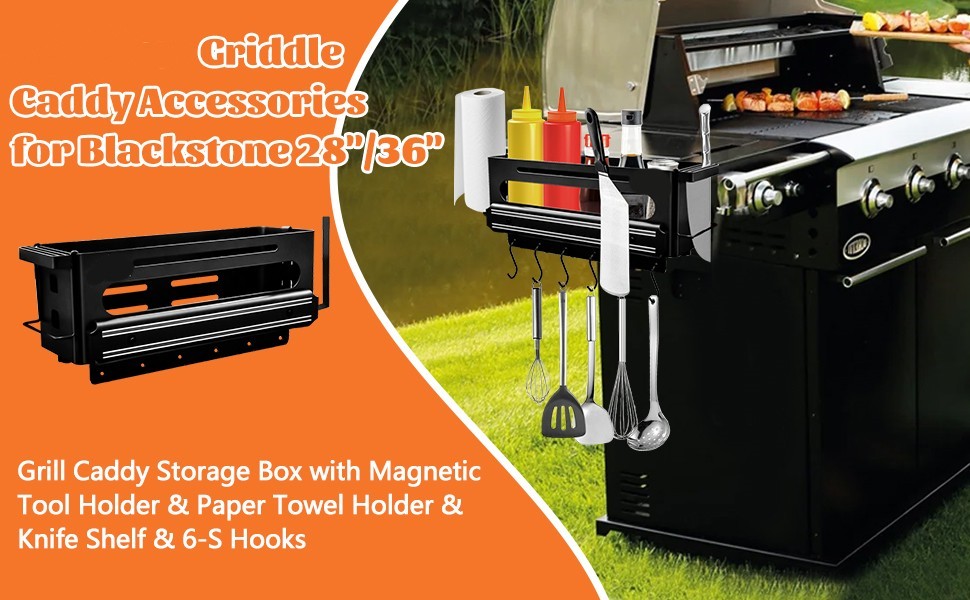 Griddle Caddy for Blackstone Griddle Accessories Space Saving Grill Accessories for Blackstone 28"/36" Griddles
