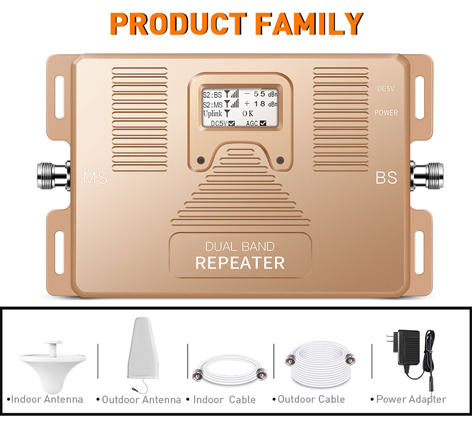 2G 3G 4G 850MHz 2100MHz Dual Band Booster Aluminum Profile Amplifier