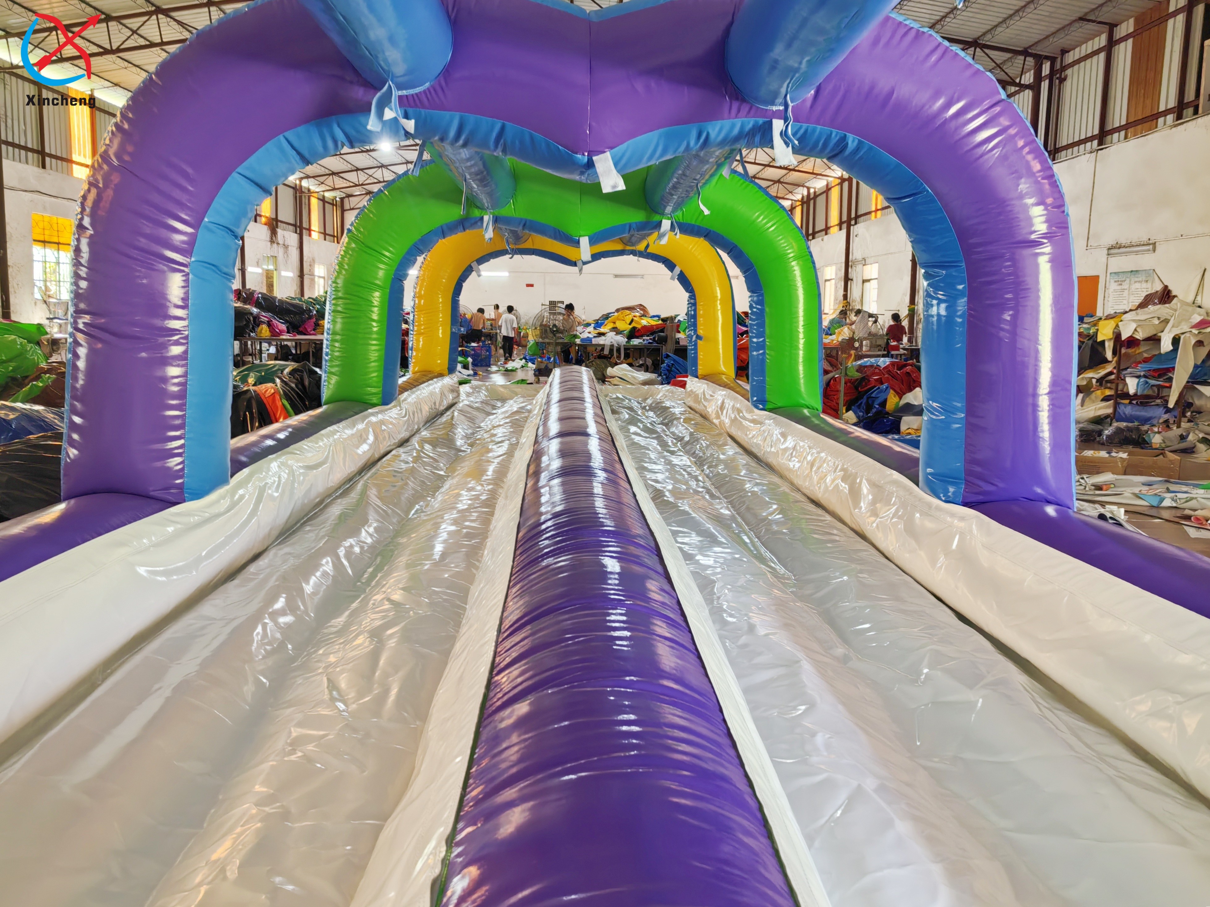 Commercial Inflatable Water Slide With Pool Single Lane Inflatable Water Slip Bouncy