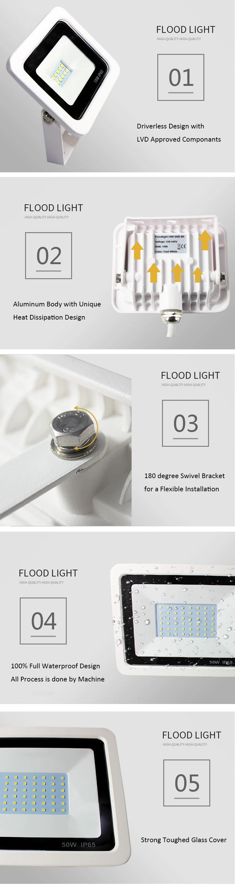 Driverless Ultra Thin LED Flood Light Ip65 Waterproof 200W 150W 100W For Outdoor