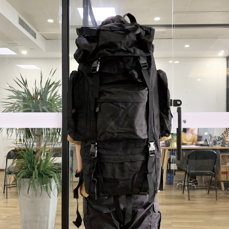 Oxford Material Black 65L Multi-function Backpack for Outdoor Hiking Camping Trekking