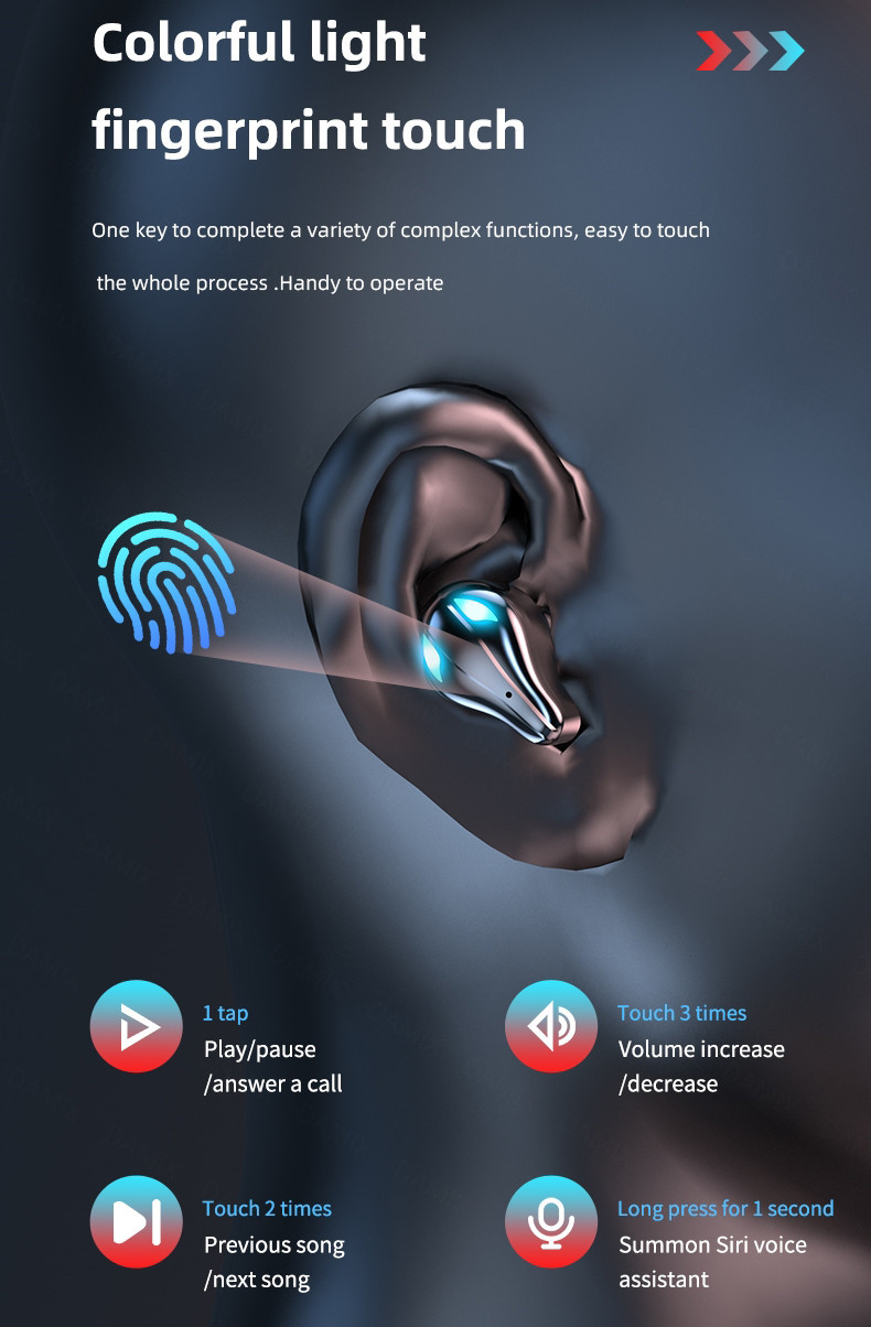 IPX5 Waterproof Wireless Gaming Earbuds HSP BLE 20KHz With Mic No Delay