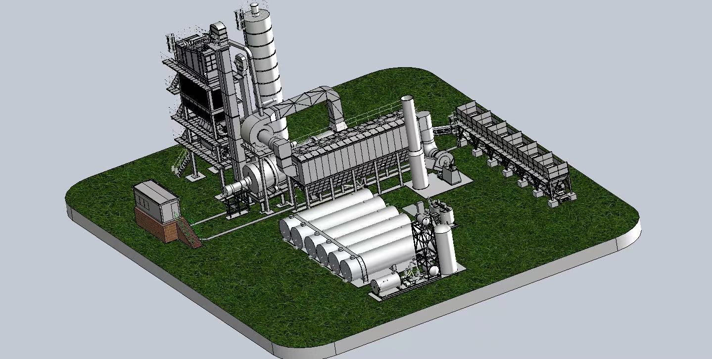 Continuous RMC Hot Mixed Asphalt Mixing Plant Equipment 120TPH