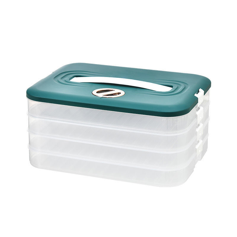 Multilayer Rectangle Plastic Food Household Storage Container Box For Dumpling