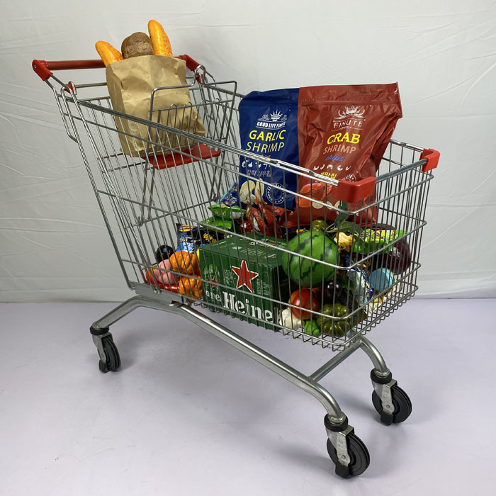 180L Q195 Steel Supermarket Shopping Trolley CE Certificate