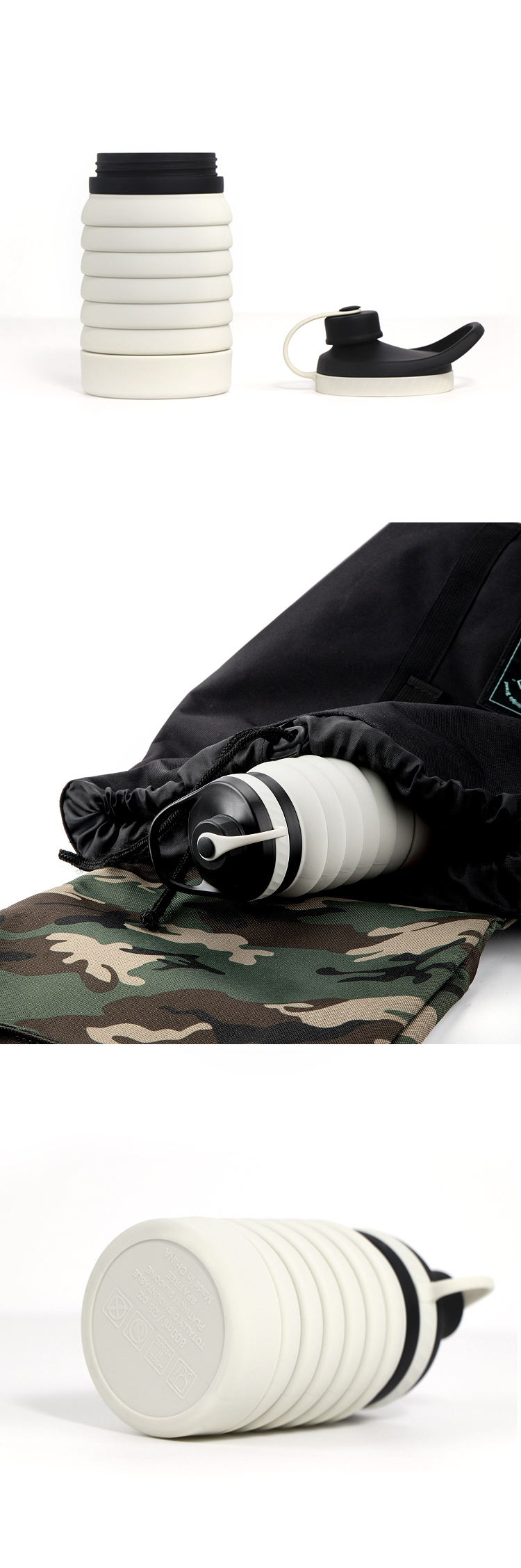 Expandable Leakproof 800ML Foldable Silicone Bottle