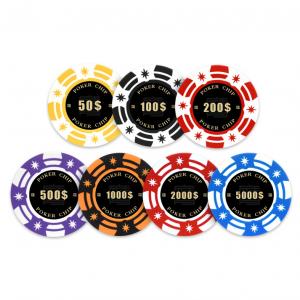 China Custom Logo Casino Clay Poker Chips For Home Poker Room / Casino Friends Party on sale
