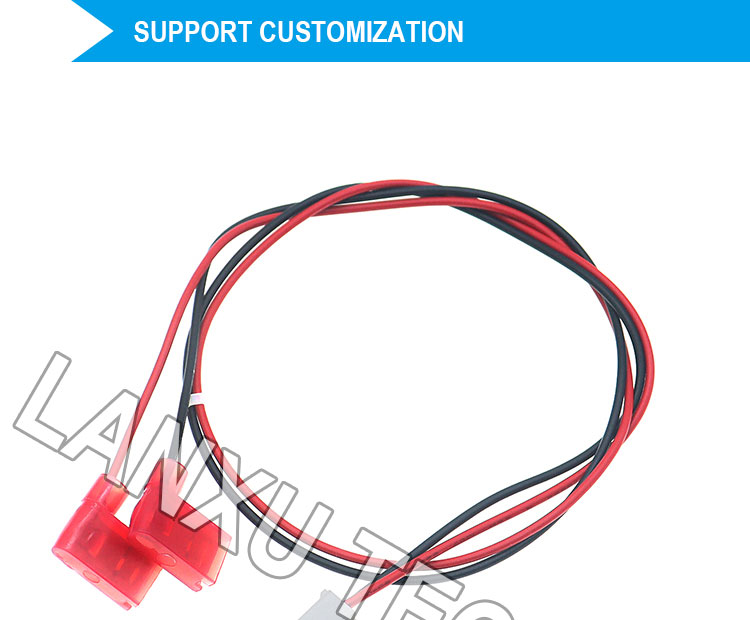 VH 2P 3.96mm Pitch to 90 Degree Angle 6.3 Spade Connector Assembly Cable Wire Harness