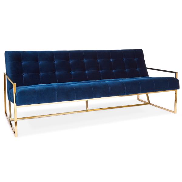European Style Goldfinger Apartment Sofa Sectional Living Room With Velvet
