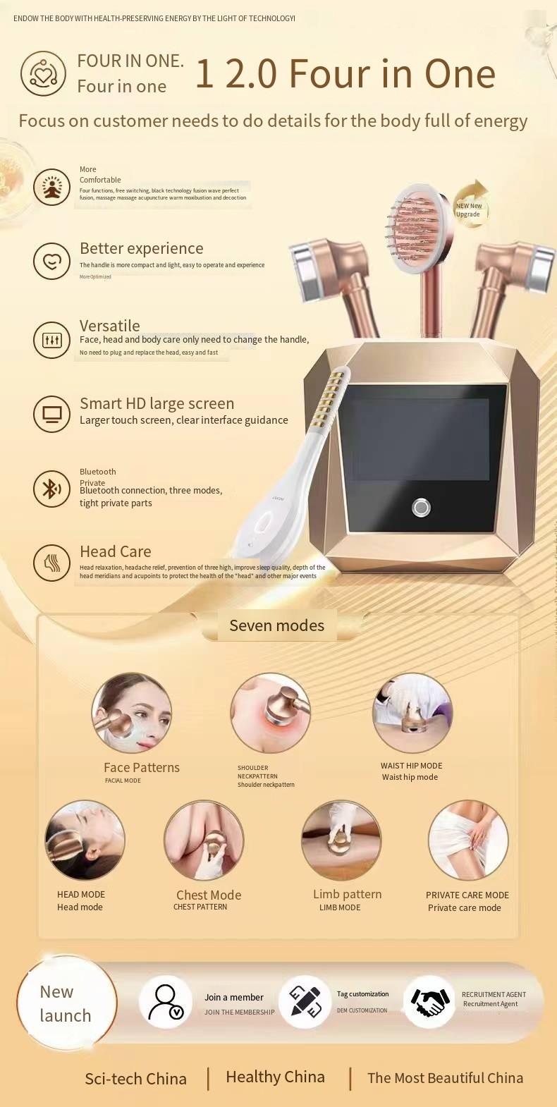 Beauty Salon Electric Physiotherapy Instrument for Energy Dredging Body Meridian