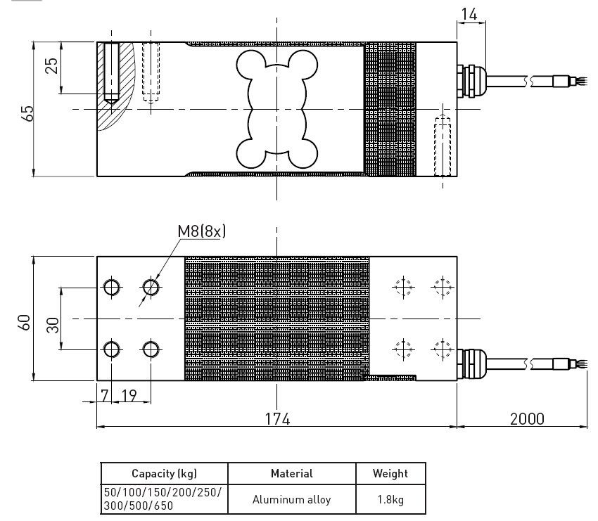 Low Profile Single Point Scale Load Cell Accuracy , Load Cell Weight Sensor 50kg